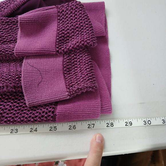 Purple Open Knit Crew Sweater Women XS Y2K Goth Edgy Alternative Boho Vamp Fairy - Picture 9 of 10